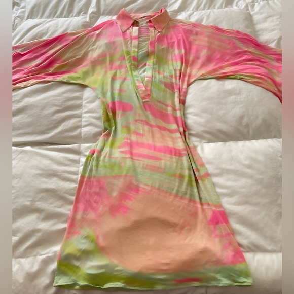 RARE ROBERTO CAVALLI PSYCHEDELIC 70s PRINT DRESS - Picture 1 of 4